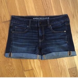 American Eagle: Denim Midi Shorts